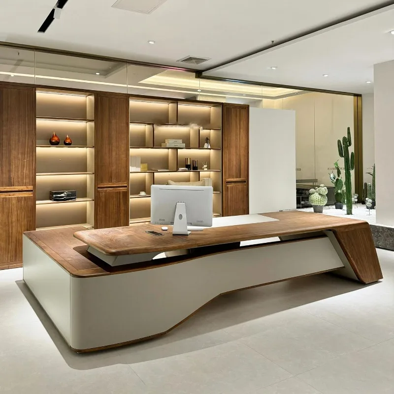 Wooden Fashion Office Desk Simple Creative Cheap Interior Big Size Office Desk Save Space Meuble Bureau Chinese Style Furniture