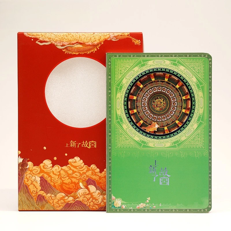 Nova chegada cidade proibida palácio gatos quatro estações temático requintado escultura em papel caderno com charme imperial