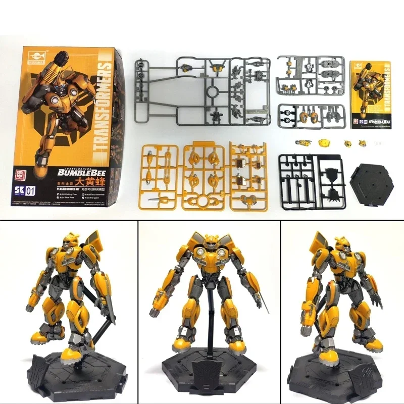 In Stock Transforming Toys Trumpeter Smart Kit SK01 9CM Bee Glue-free Movable Assembly Model Car Robot Action Figures Gifts