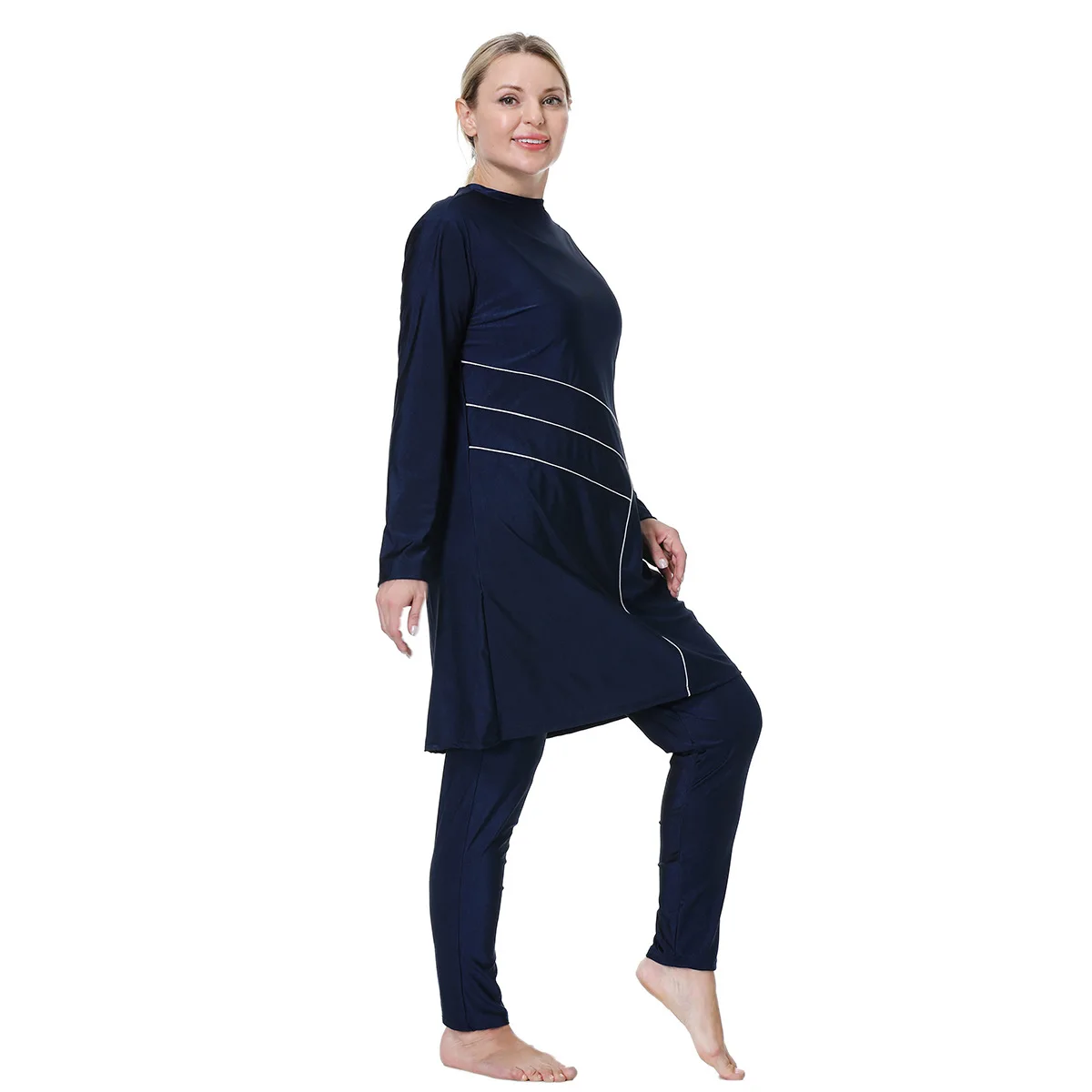 3PCS Burkini Femme Musulmane Costumi da bagno Donne musulmane Plus Size Costumi da bagno Hijab Costume da bagno Modesto Islam Costume da bagno Maillot De Bain