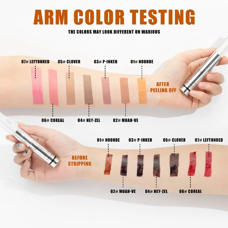 Peel Off Lip Stain 2 w 1 Nawilżający Olejek do Ust Długotrwały, Odporny na Ścieranie i Przelewania, Idealny do Codziennego Makijażu i na Imprezy