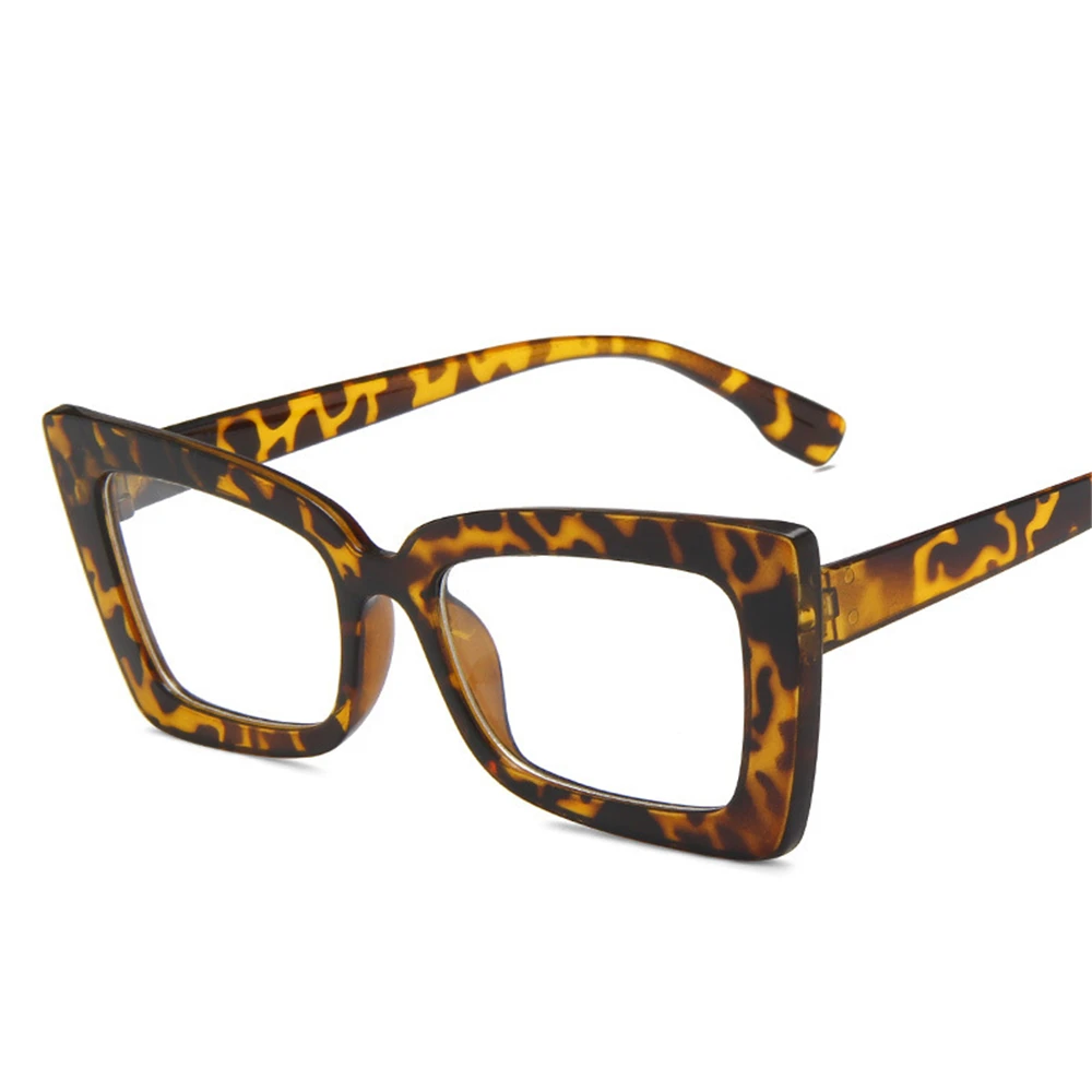 Oversized Square Glasses Anti Blue Light Glasses Large Frame Myopia Glasses Flat Light Glasses Transparent Eyeglasses Glasses view 2