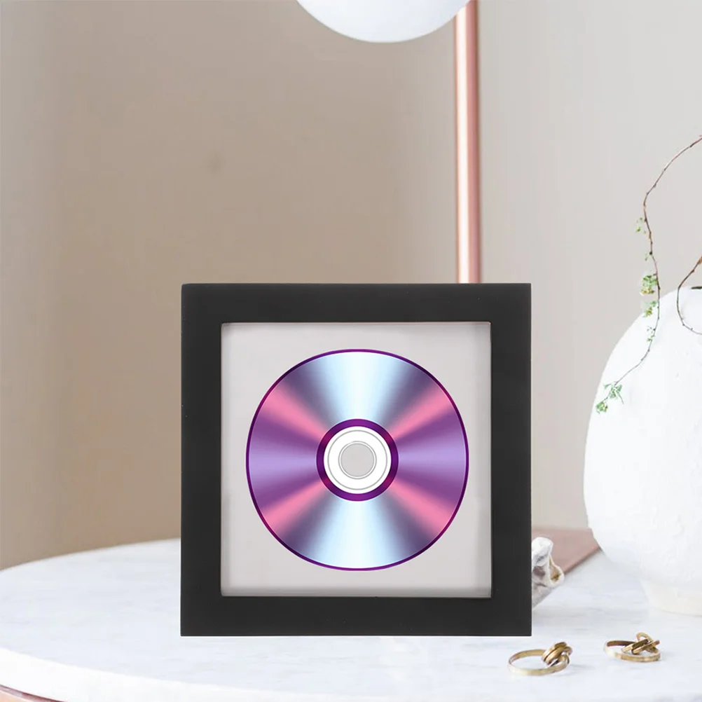 Multi-Functional CD and Photo Frame Minimalist Wooden Record Album Frame Beautiful CD Frame Display Vinyl Record Album Storage F