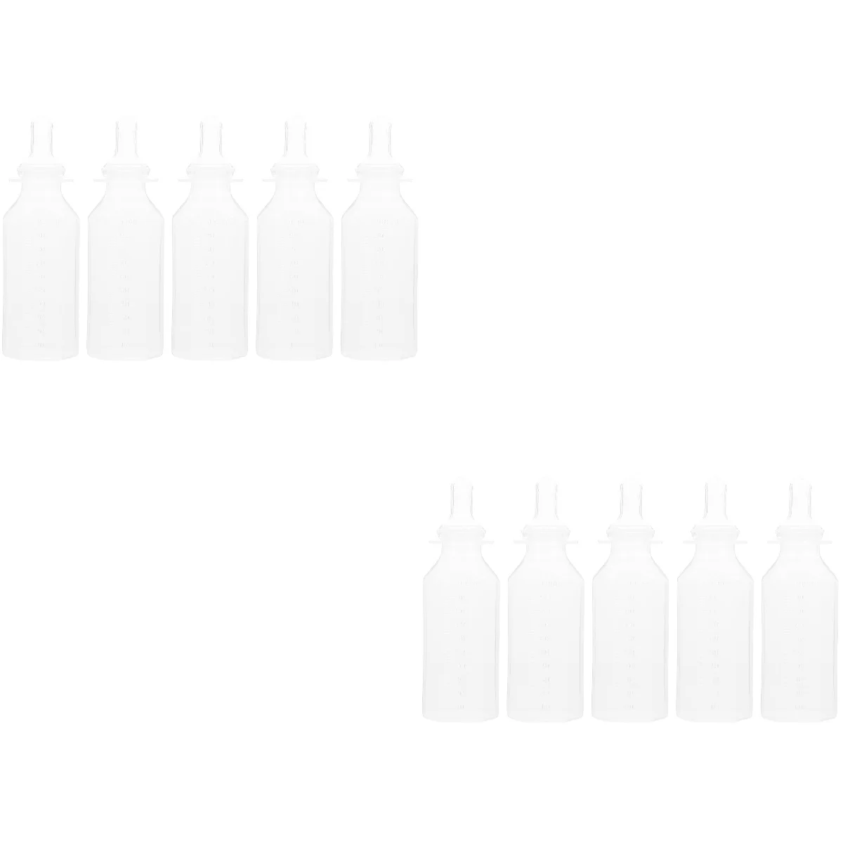 2 Pack Disposable Feeding Bottle Clear Scale Milk Bottles Plastic Once-off Baby Powder Outdoor Portable Polypropylene