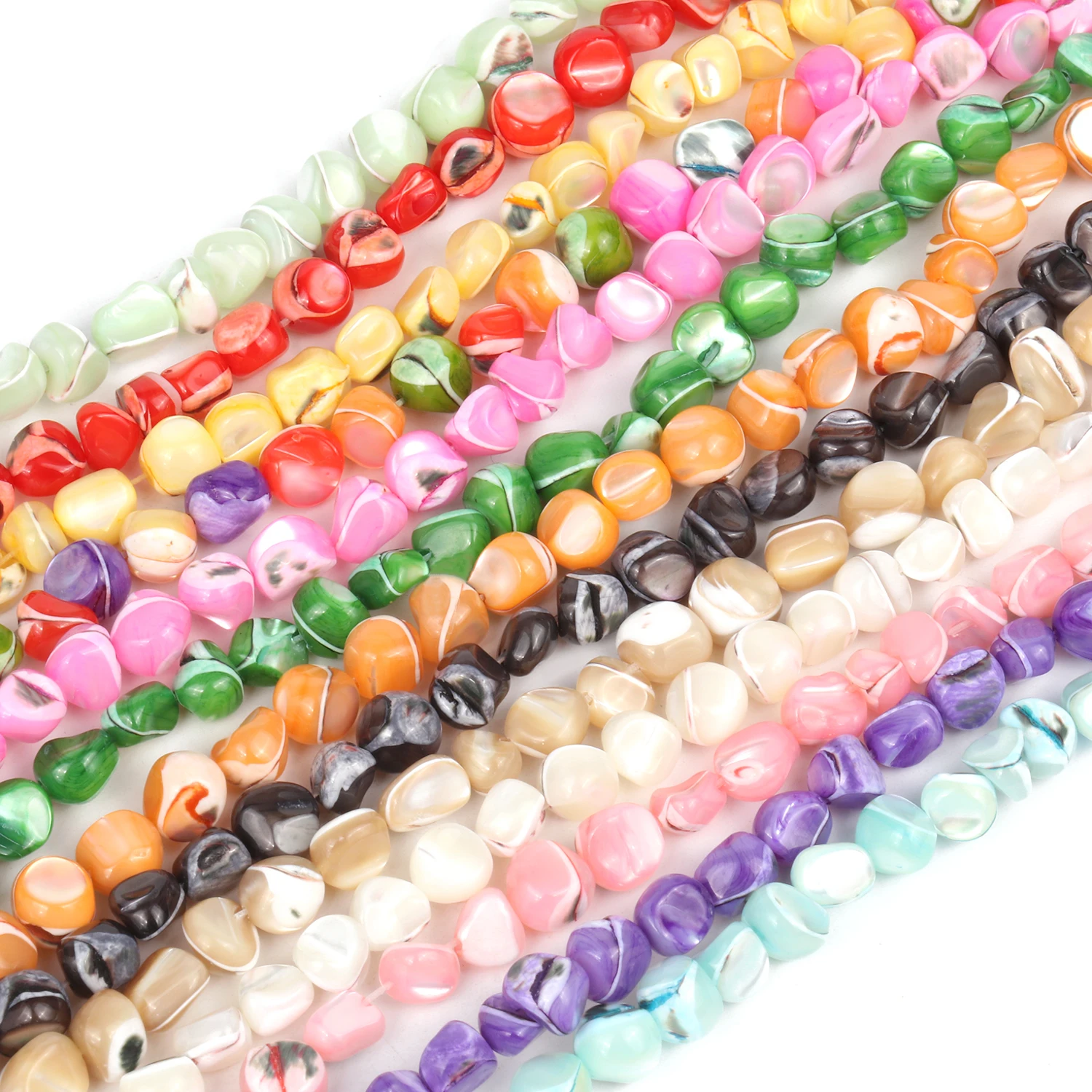 Multicolor Irregular Shell Beads Wholesale Mother of pearl Spacer Loose Beads for Jewelry Making DIY Bracelets Accessories 6-8mm