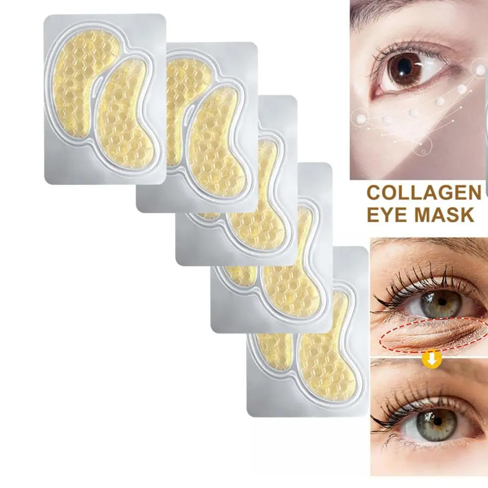 5pairs Collagen Anti-wrinkle Moisturizes Under The Eye Bag Mask To Reduce Fine Lines & Dark Circles & Puffy Eyes