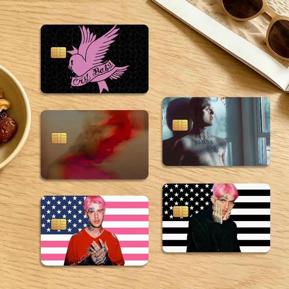Rapper Lil Peep Waterproof Anti-Scratch Card Skin Stickers 4Pcs Stylish Decor Covers for Credit & Debit Cards