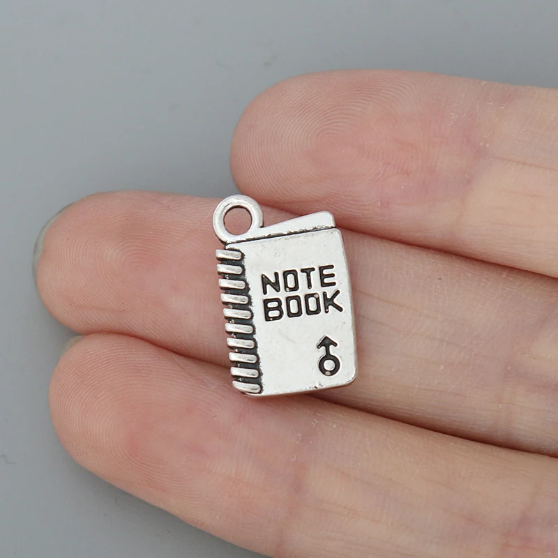 

Fashion Alloy Note Book Charms For School Students 12*18mm 20pcs
