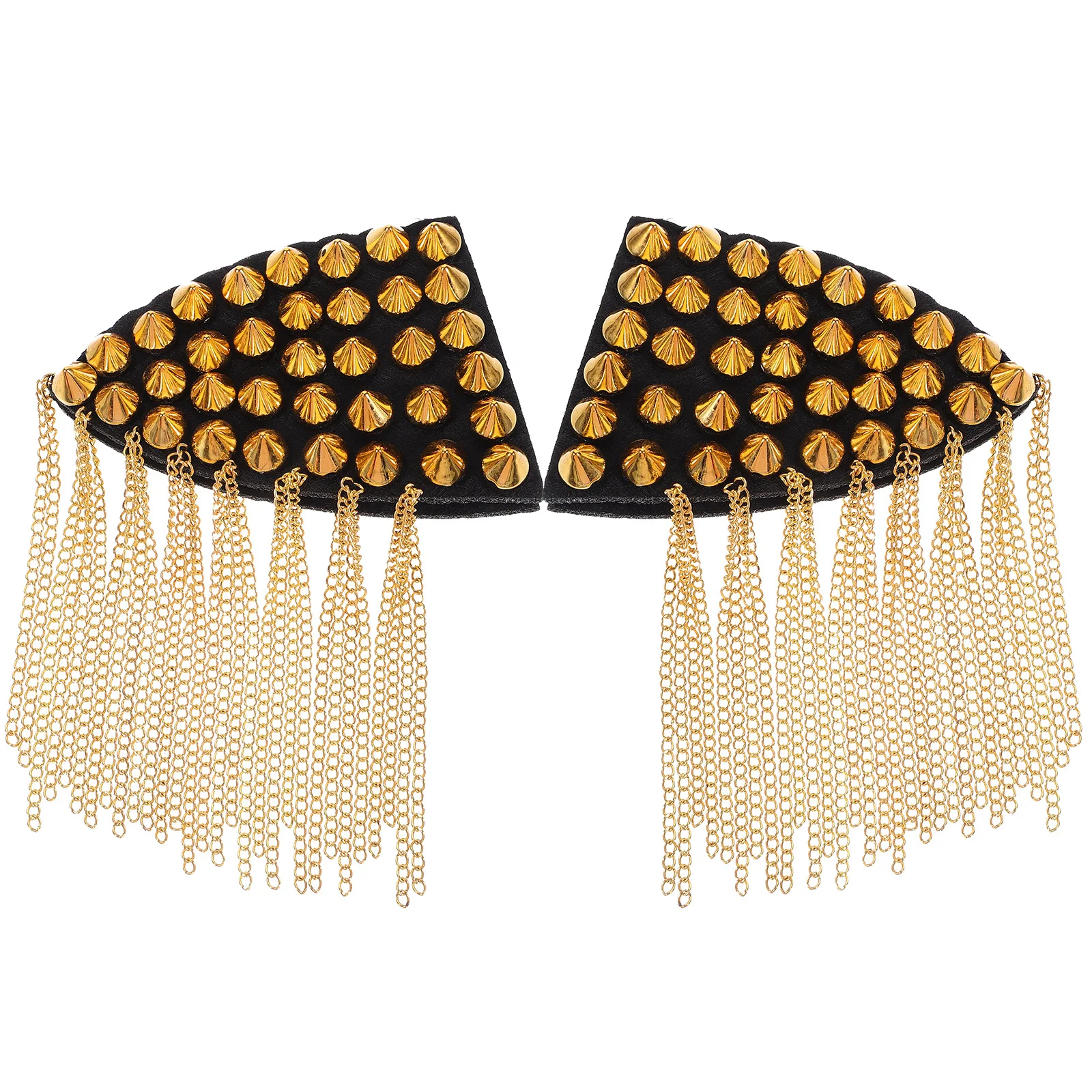 

2pcs Rivet Tassel Epaulets Shoulder Boards Badge Costume Decor For Wedding Party Stage Clothing Accessories Handicraft Sewing