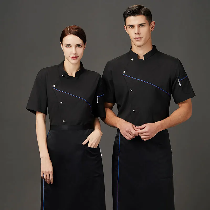 Uniforme profissional do cozinheiro chefe para homens e mulheres, Jaqueta de cozinha, Camisa do cozinheiro chefe, Roupas de cozinha