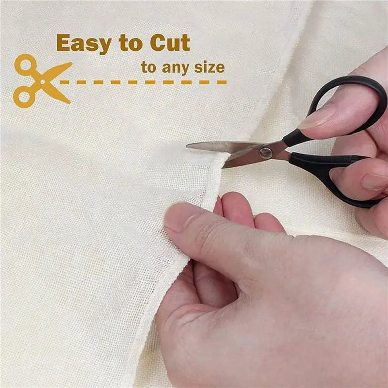 AT19-24 Pack Cheeseclothes, Unbleached Pure Cotton Muslin Clothes Soft Square Cheese Clothes For Cooking, Straining, Baking