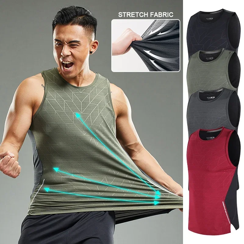 

Sports Top Men's Gym Shirt Men Sweatshirt Mesh Vest Fitness Wear Tees Undershirt Shirts Tops Singlet Sleeveless T-shirts Running