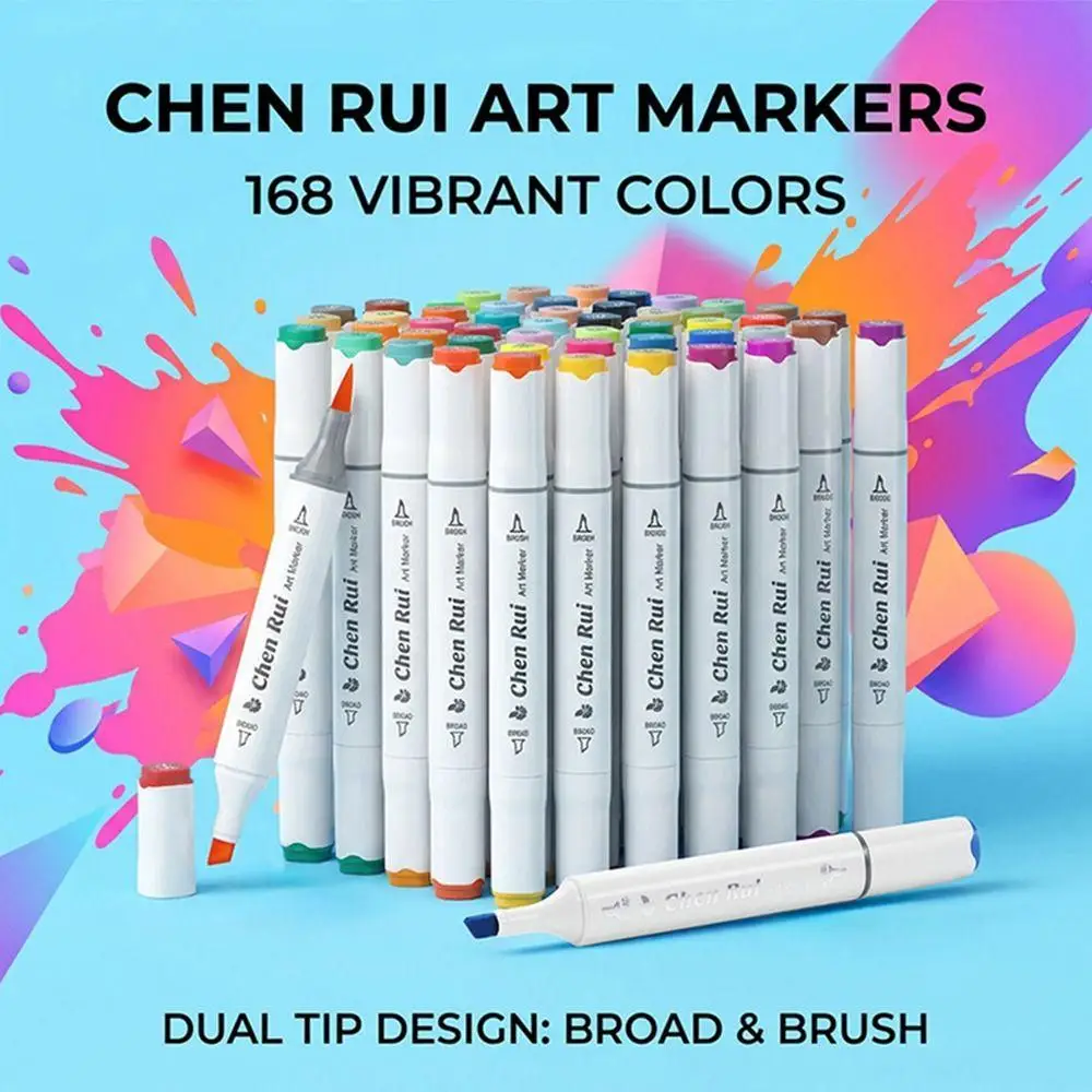 48 60Pcs Dual Tip Alcohol Markers Brush Tip Brush Markers Portable Art Marker Set Drawing