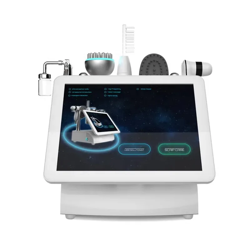 Multifuncional 5 em 1 tratamento de cuidados com o couro cabeludo de alta frequência análise de folículos capilares anti-perda de cabelo dispositivo de crescimento capilar para salão de cabeleireiro