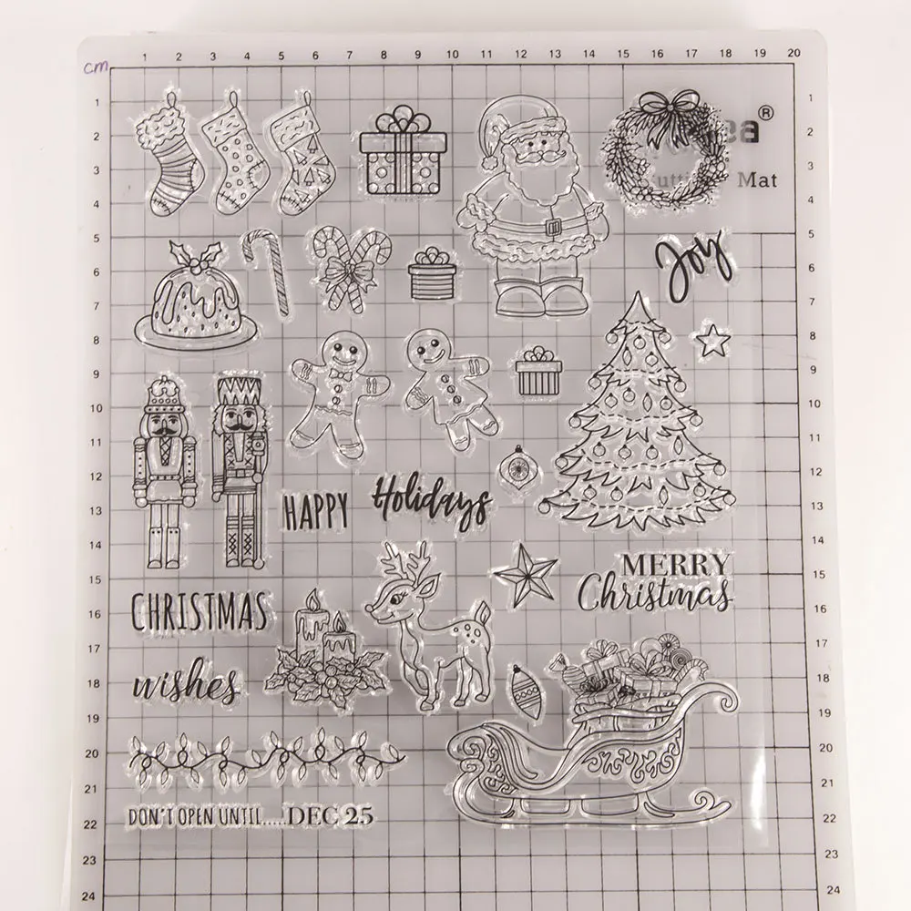 Silicone Clear Stamps, Snowman SantaTransparent Stamp Seal for Cards Making DIY Scrapbooking Photo Album Decora Craft T1733