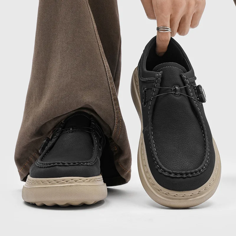 

Высококачественная мужская обувь: модные, удобные, всесезонные кожаные кроссовки, повседневные уличные туфли-лоферы на плоской подошве для мужчин.