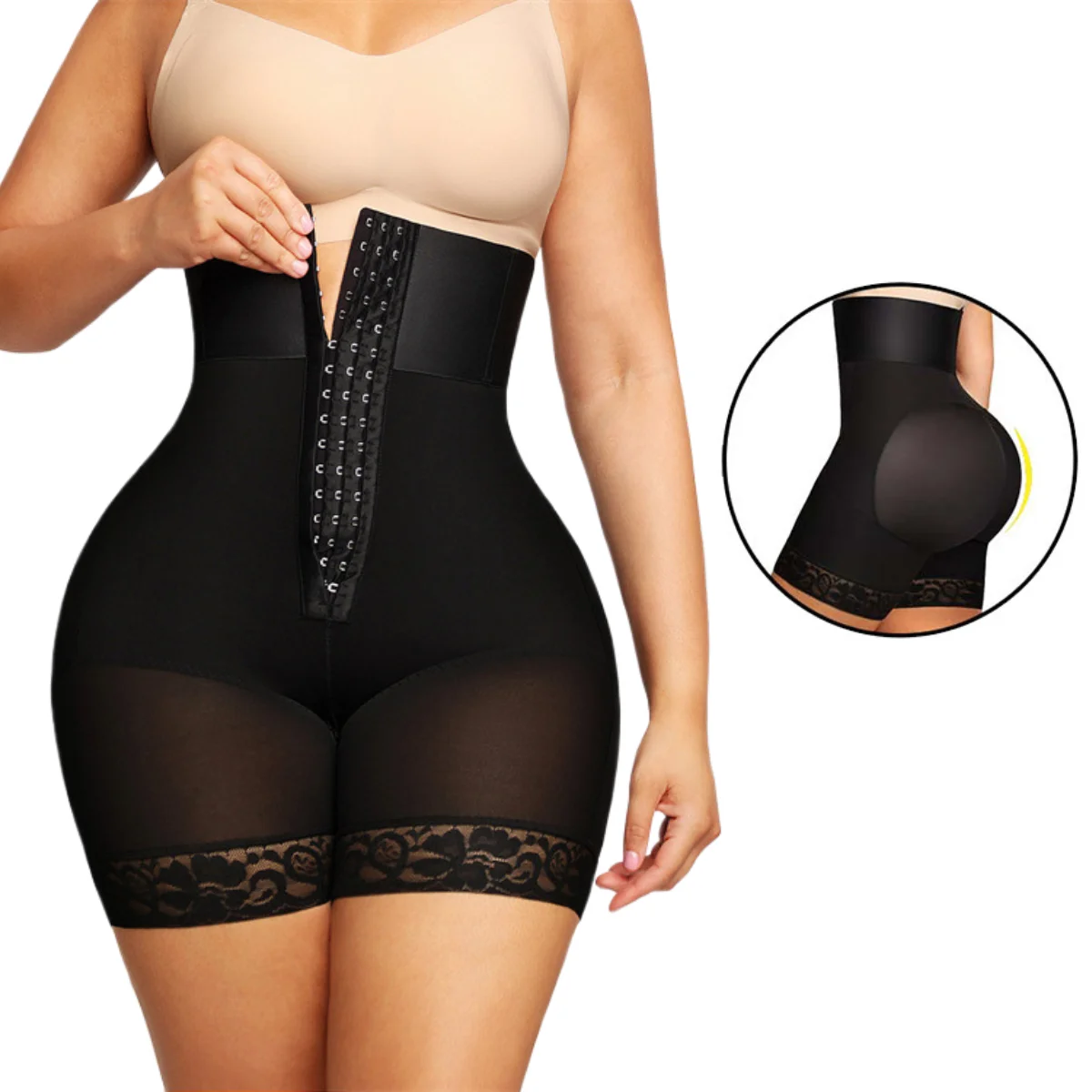 

High Waist Trainer Body Shaper Shorts Women Postpartum Tummy Control Thigh Slimming Shapewear Belly Pants Butt Lifter Plus Size