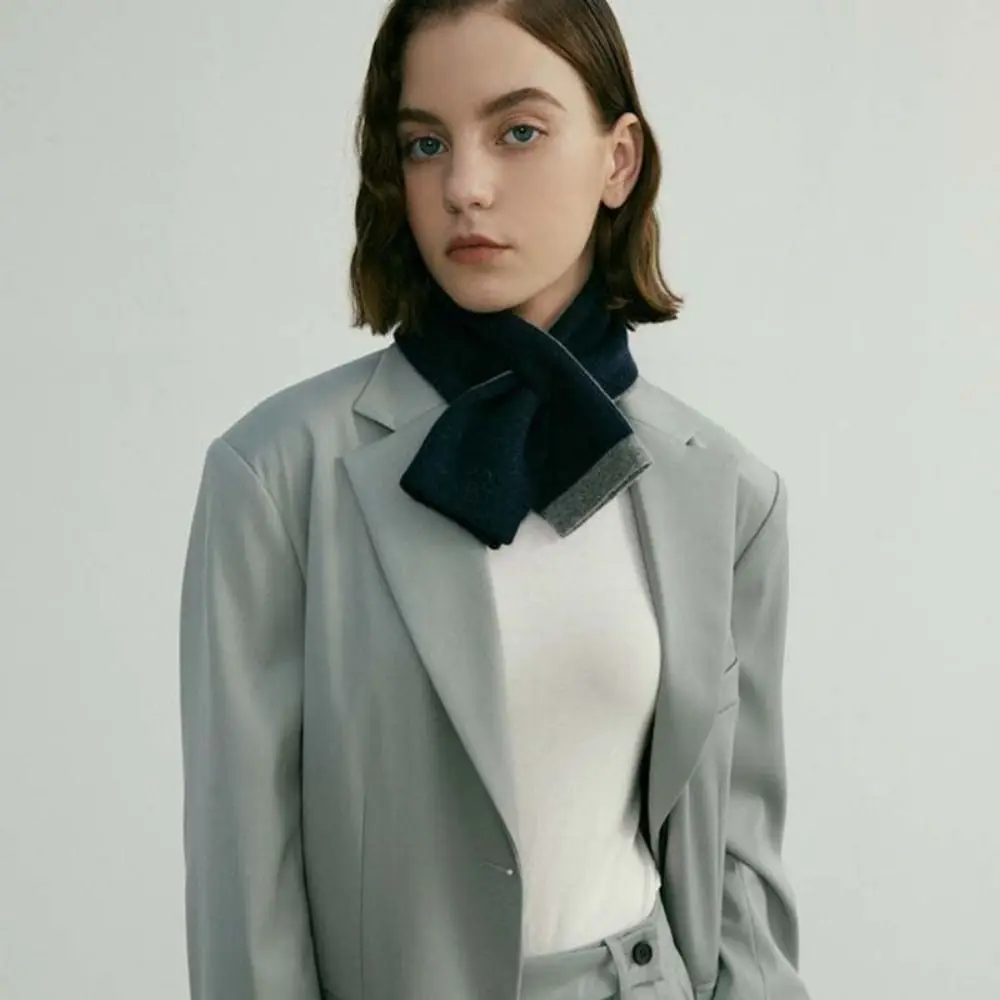 New Fashion Cashmere Scarf Double-sided Winter Women's Cross-Knit Scarf Korean Lady Neck Wraps Warm Woolen Neckerchief