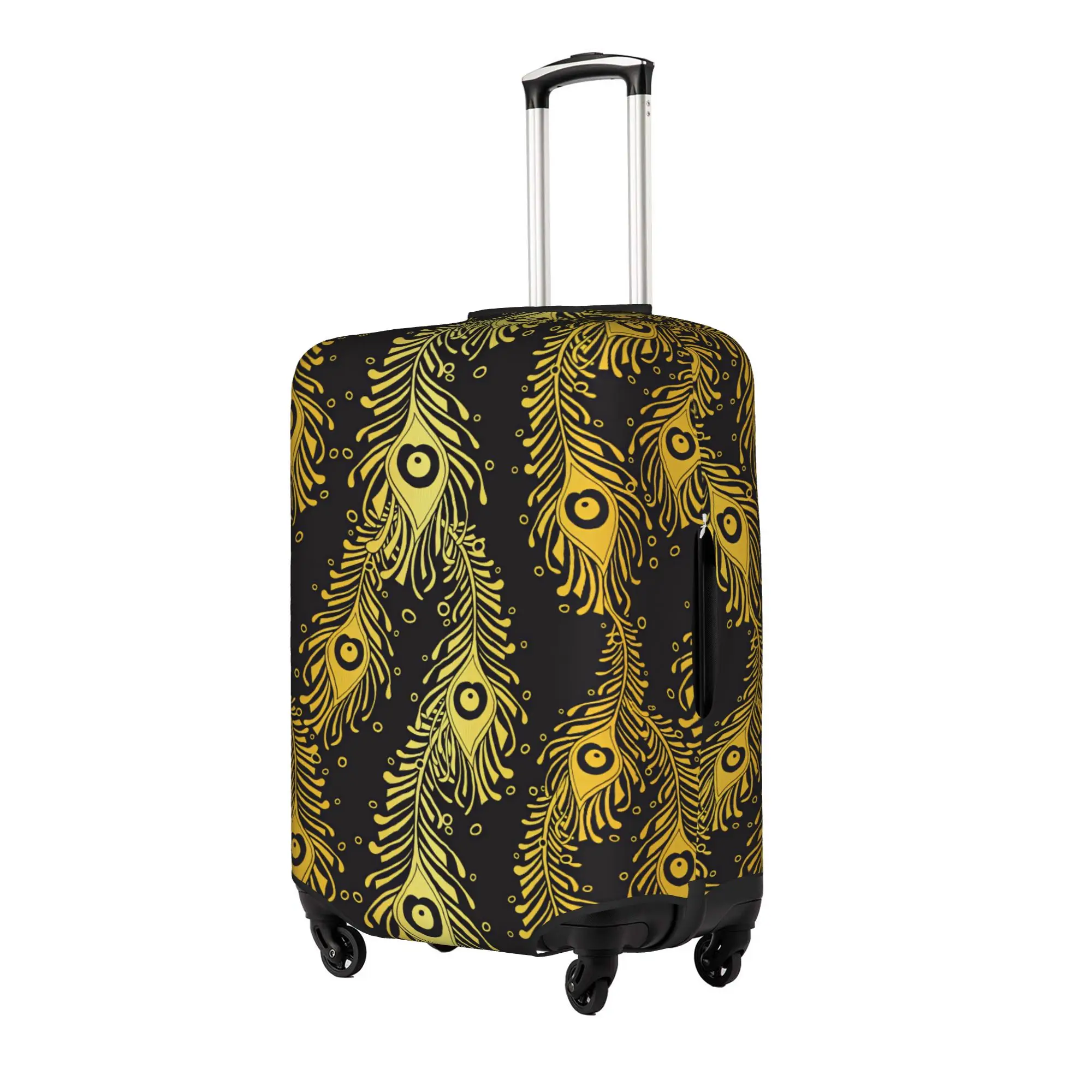 Peacock Feathers Seamless Pattern Travel Luggage Cover Elastic  Suitcase Cover Protector Fit 18-32 Inch
