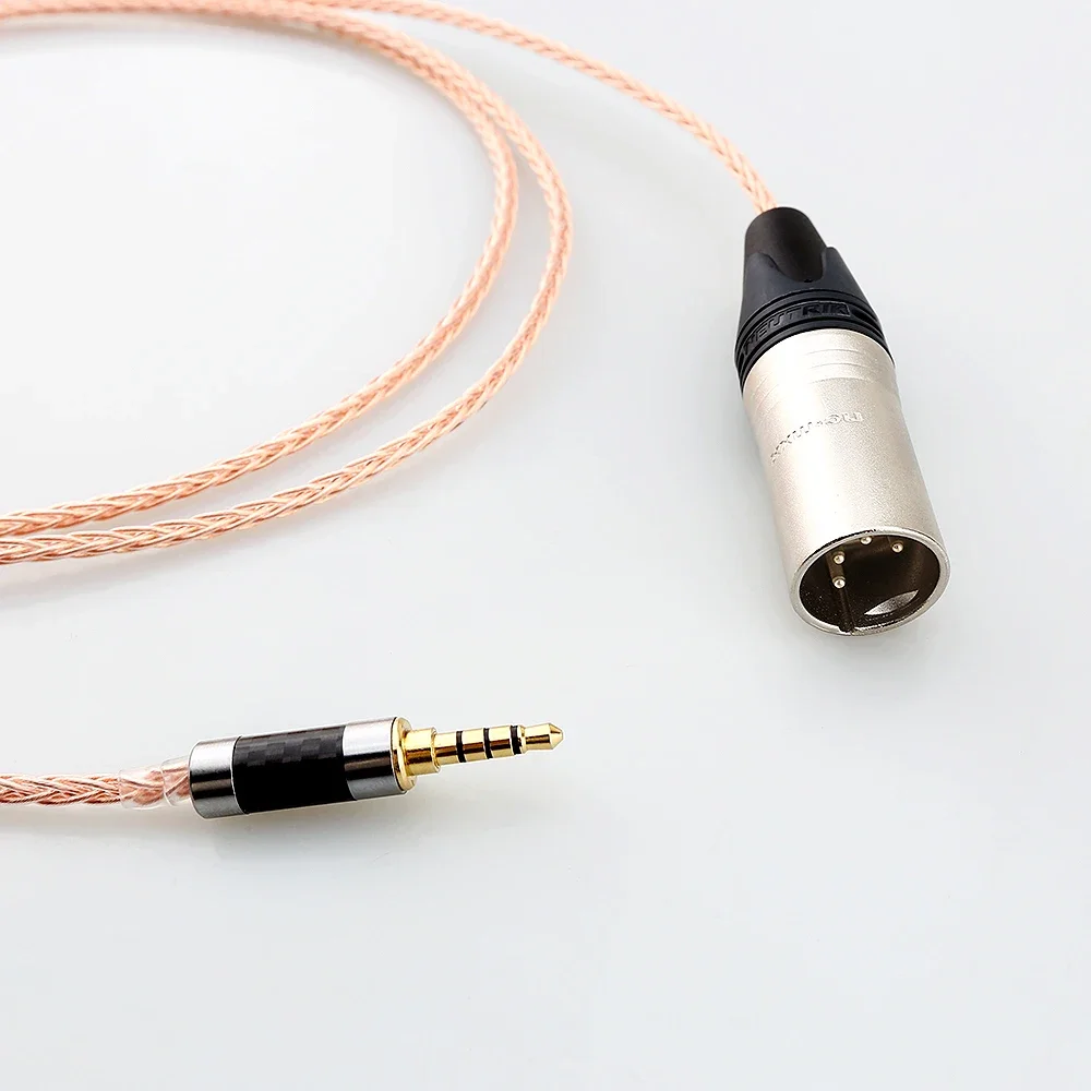 Kabel adaptor Audio pria seimbang, HIFI OCC tembaga 4 pin XLR Male ke 3.5mm TRRS kabel Upgrade earphone