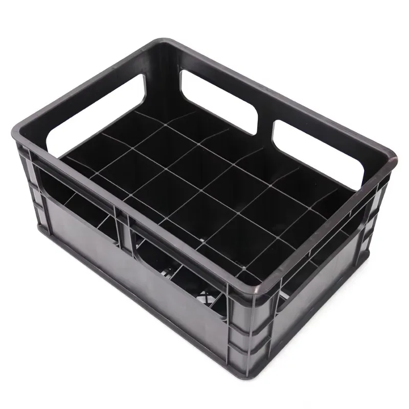 Mesh Plastic Packaging Crate Glass Wine Juice Bottle Crate with Gard Storage
