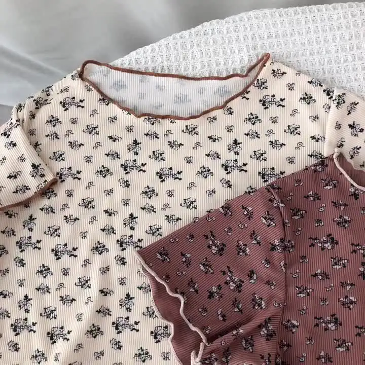 Bear Leader Summer Fashion New Short Sleeve Round Neck Flower Printed T-shirt Top+Pants 2 Piece Set Kids Casual Home Clothes