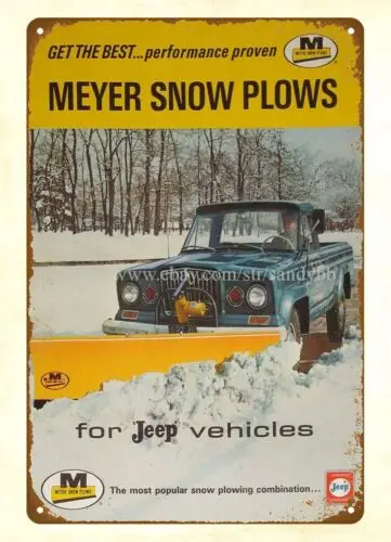 beautiful bedrooms 1965 car Meyer Snow Plows metal tin sign