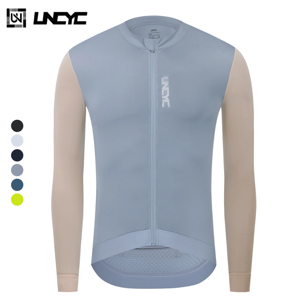 UNCYC Men's Cycling Jersey Spring Long Sleeve Full Road Bike Shirt Bicycle Jersey MTB Breathable Cycling Clothing