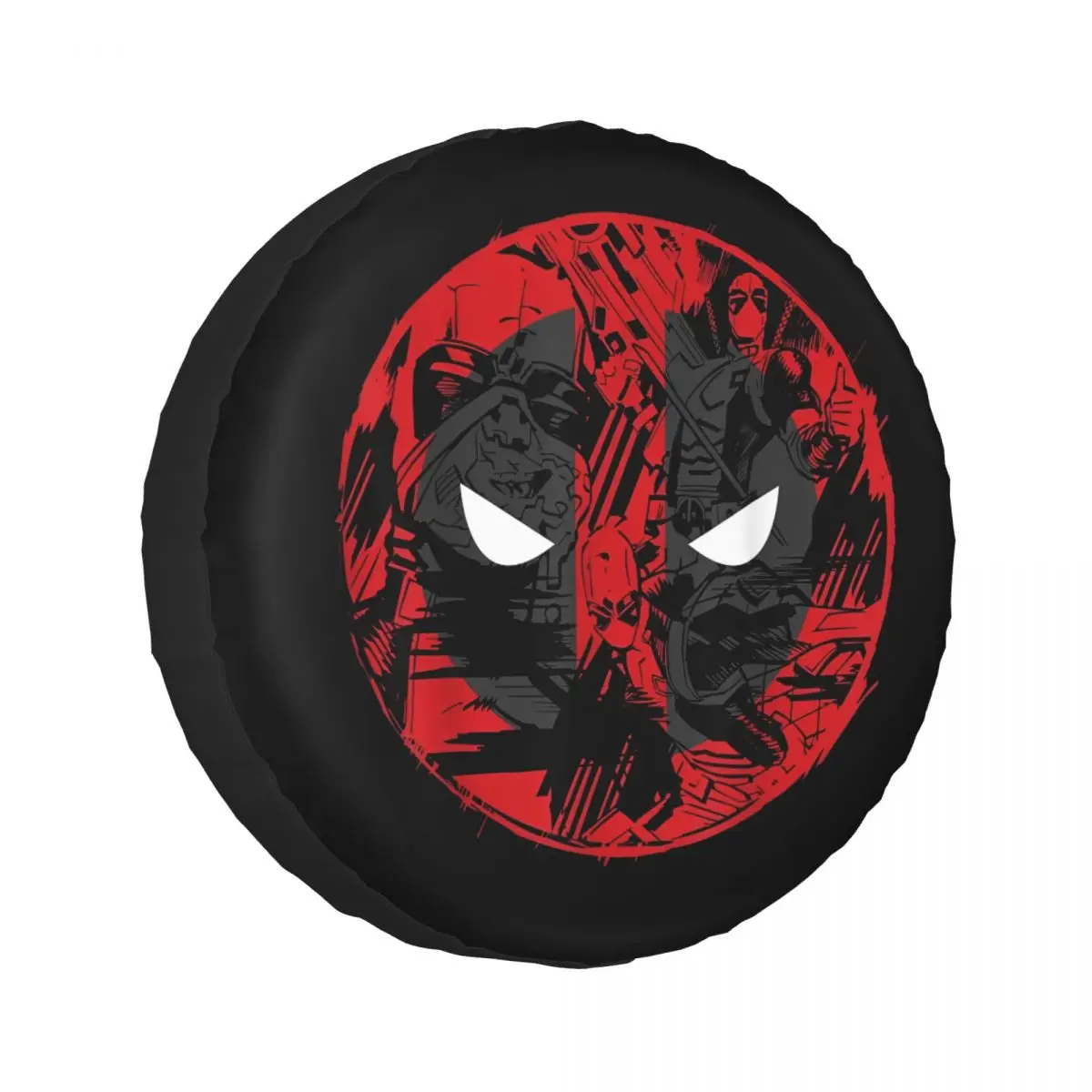 

Deadpool Comic Logo Fill 1Pcs Car Polyester Wheel Tire Cover Waterproof for Camper SUV Vehicle Cars Accessories