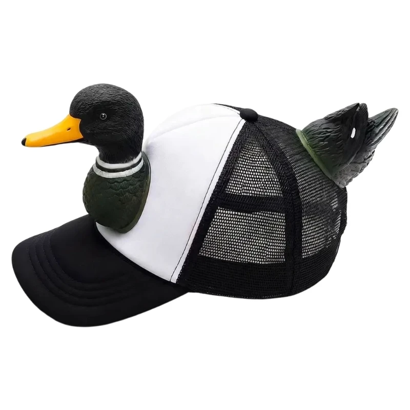 652F Unique 3D Duck Cap with Front Animal Accent for Festival Outfit Styling