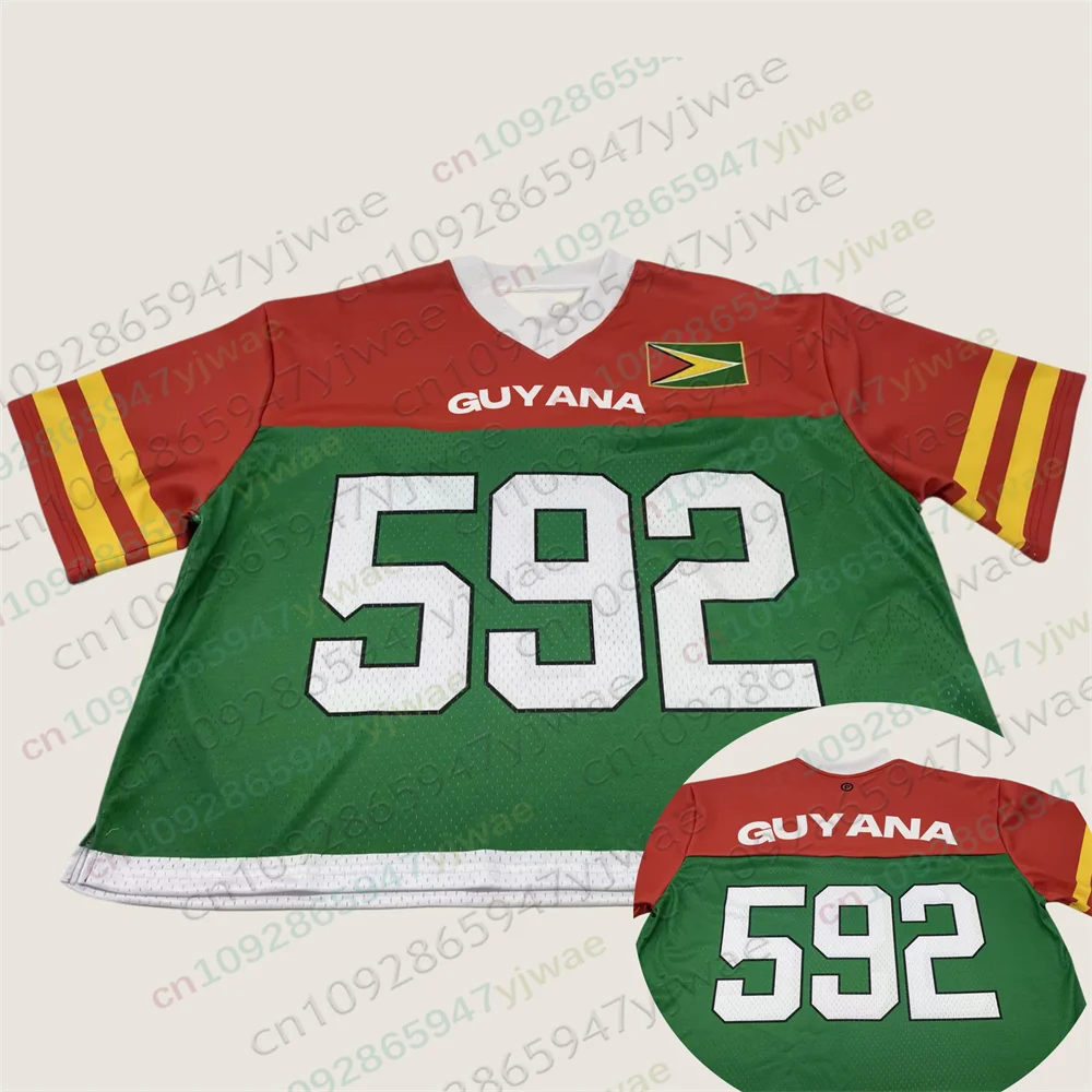 Guyana Belize Barbados Dominikanische Republik Übergroßes Jersey-Mode-Trikot Atmungsaktives Nationalfußball-Shirt Sommer Herren Damen T-Shirt – Detail 7