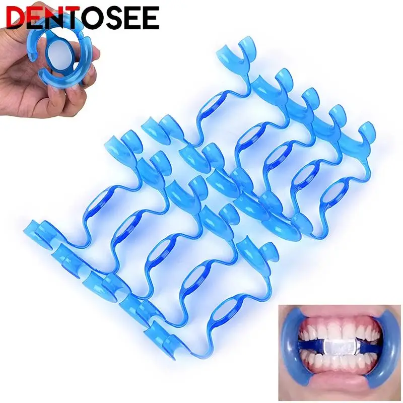 

50Pcs Dental Orthodontic C Type Mouth Opener Transparent Tooth Intraoral Lip Cheek Retractor with Handle Dentist Tool