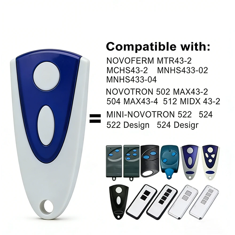 Multi‑Pack 433MHz Garage Door Remote Control MAX43‑2 MAX43‑4 MTR43‑2 MNHS433‑02 MNHS433‑04 Gate Opener Key Fob Transmitter