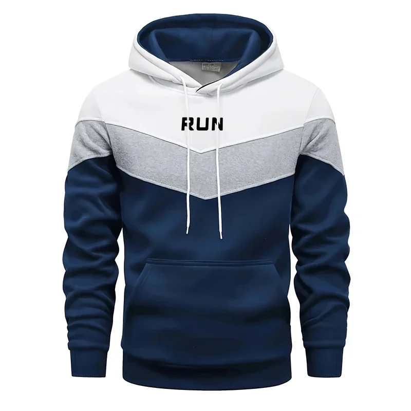 Männer Patchwork Mit Kapuze Sweatshirt Hoodies Kleidung Casual Lose Fleece Warme Streetwear Männlichen Mode Herbst Winter Sport Outwear