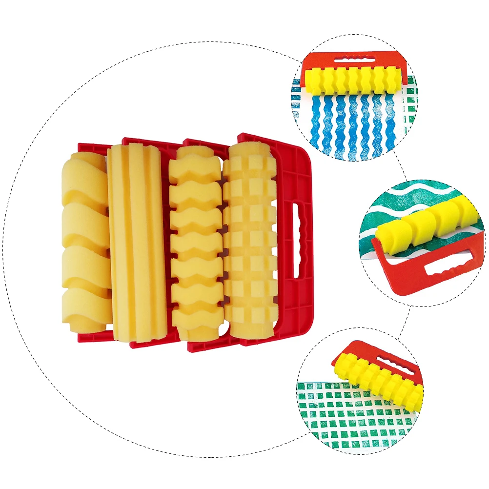

4 Pcs Graffiti Roller Painting Brush Rolling DIY Drawing Art Tools Sponge Rollers