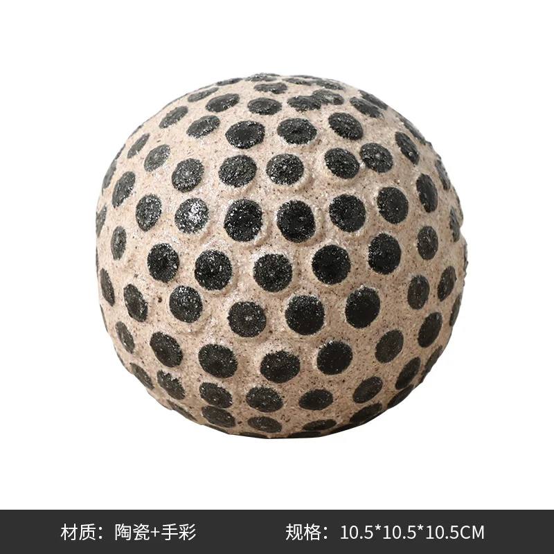Wabi Sand ancient style hand-painted polka dot ball ceramic small ornament, bed and breakfast cabinet creative