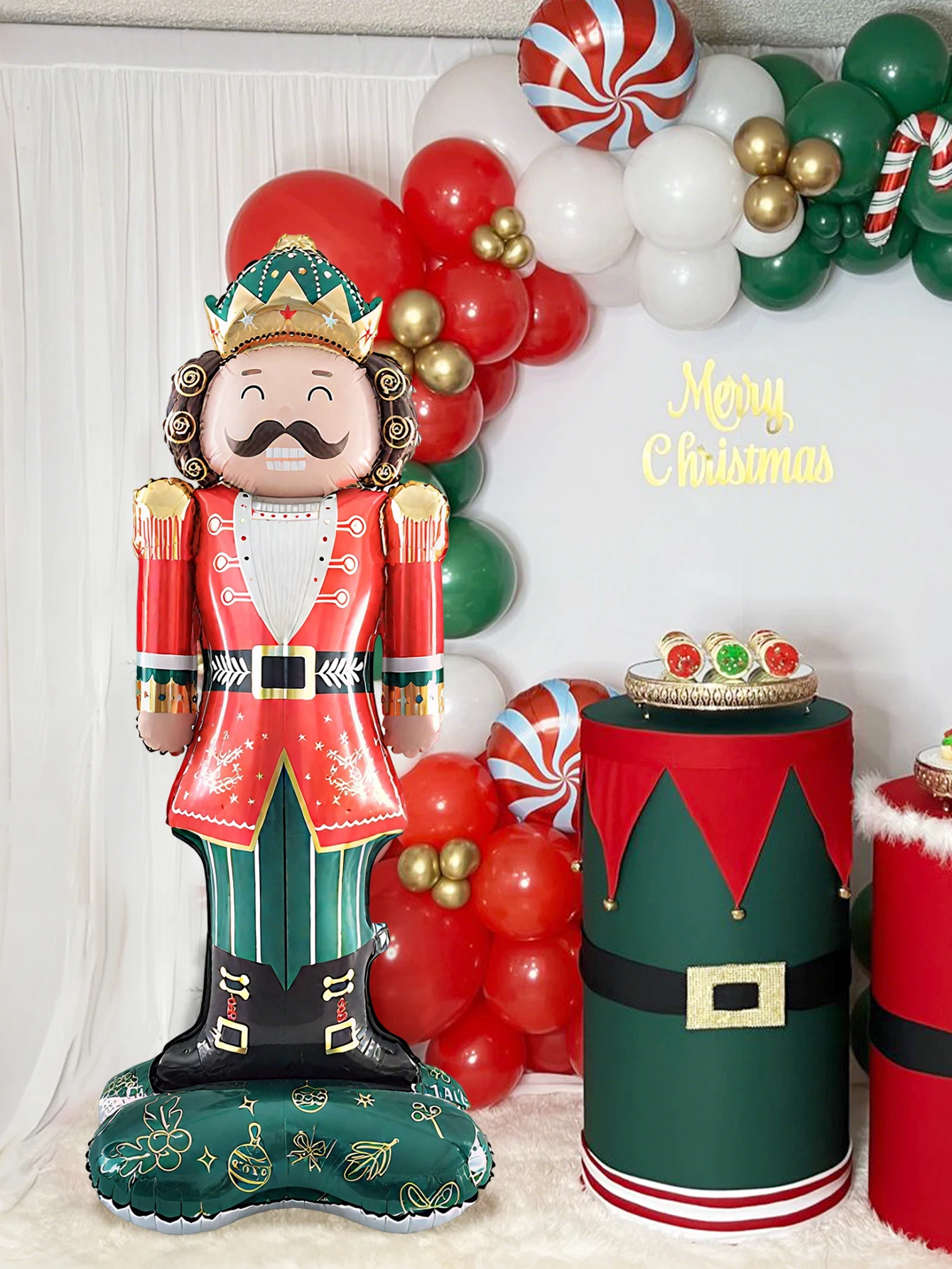 1 قطعة عيد الميلاد الألومنيوم احباط بالون سانتا كلوز الجوز الجندي ضوء الشارع بالون ، عيد الميلاد موضوع الديكور ، عطلة الديكور #5