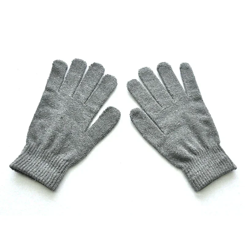 Guantes de punto cálidos para invierno para mujeres, hombres y estudiantes, mitones de pantalla táctil de Color sólido para otoño, guantes para ciclismo y esquí al aire libre