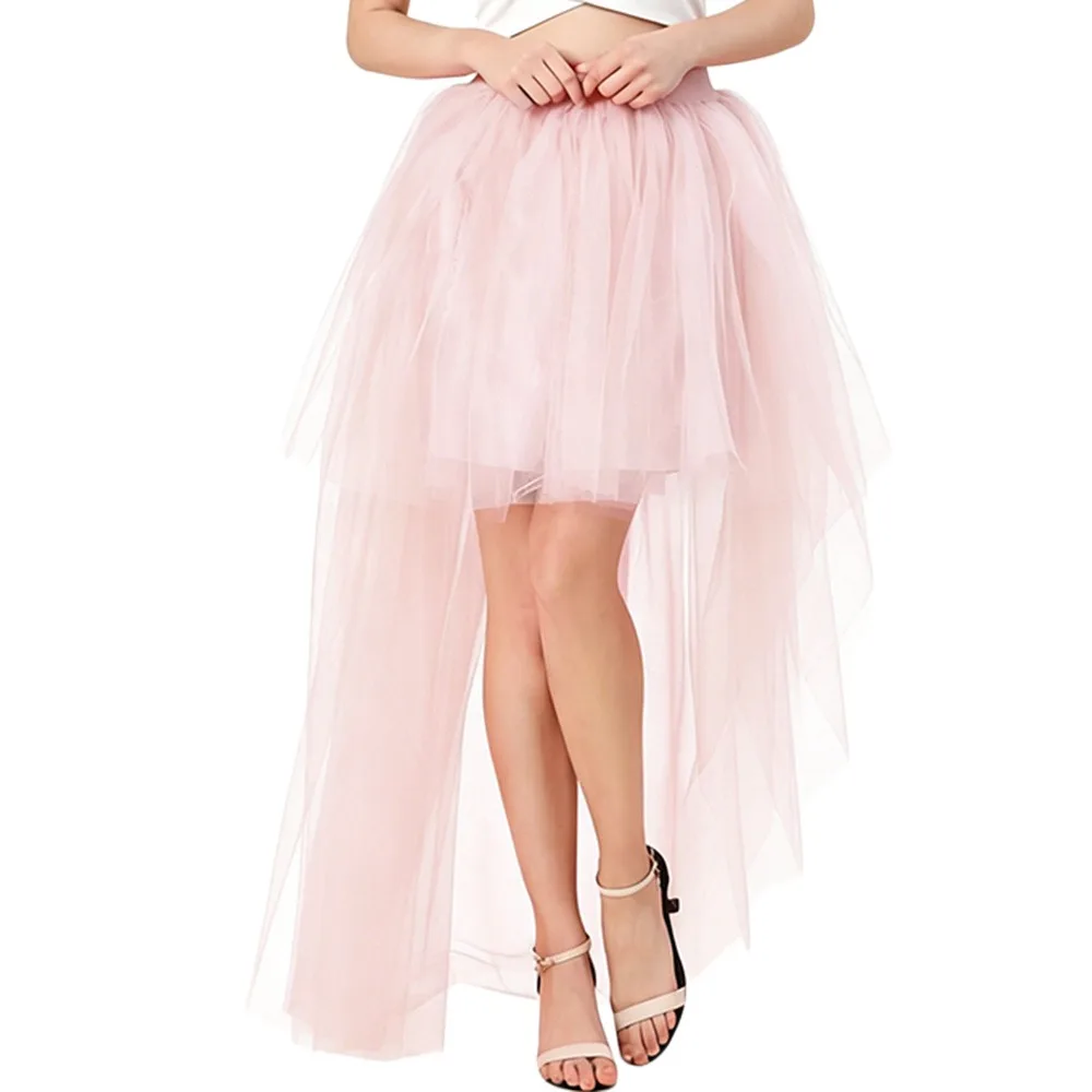 Fashion 4 Layers Tulle Long Petticoat Black Chic Underskirt Breathable Bustle Skirts Tutu Skirt Festival