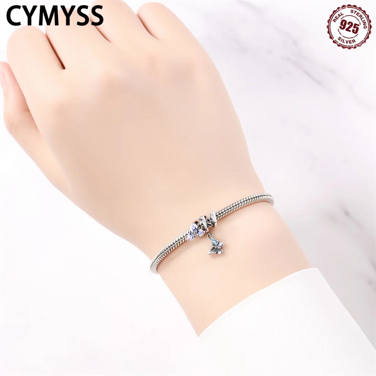 

CYMYSS 925 Sterling Silver Gutta Percha Orchid Vine Tassel Butterfly jewelry, DIY Beaded pendant, Exquisite Jewelry Accessories