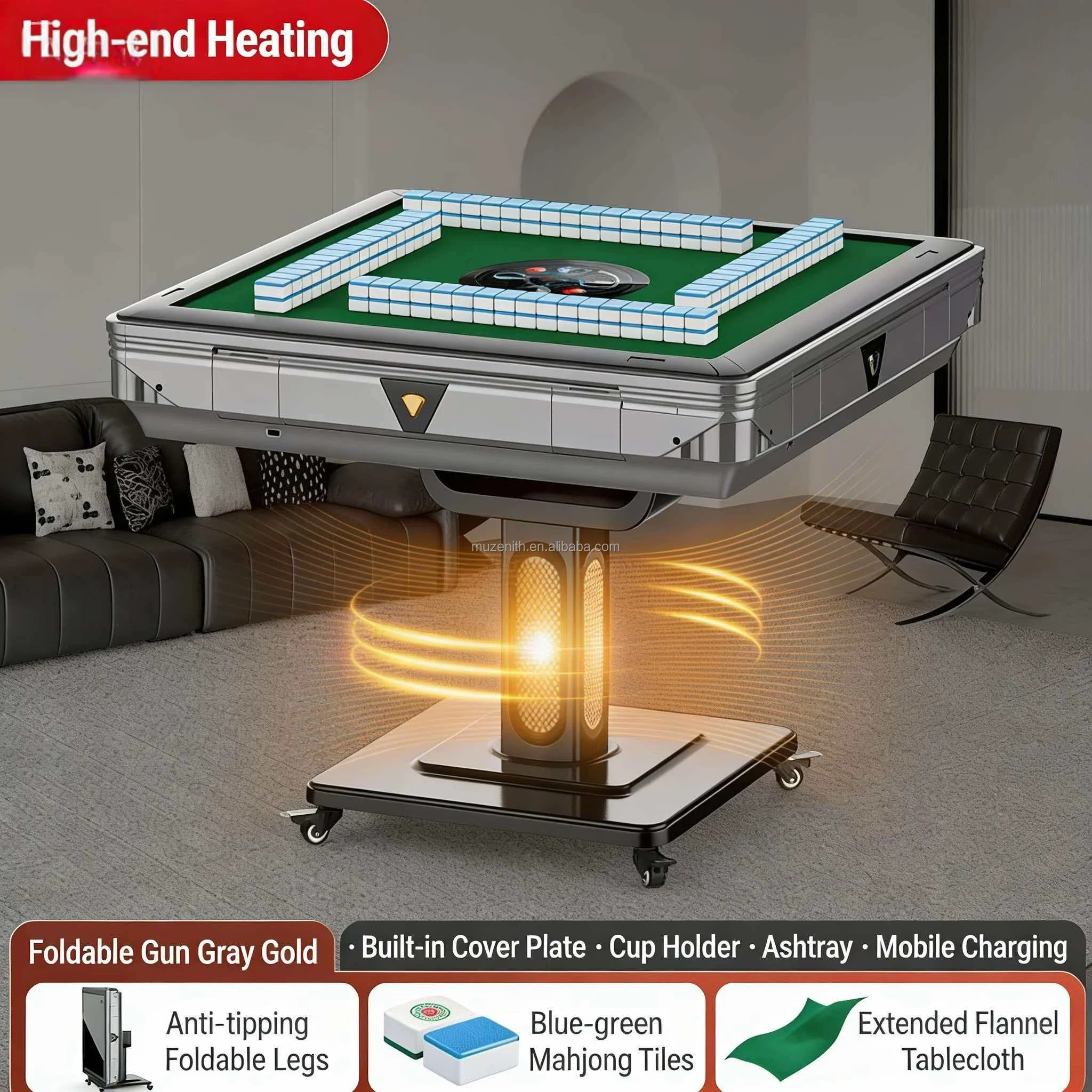 Wholesale Luxury Modern Electric Mahjong Machine Meal Playing Cards Dual-use Multi-color Optional Movable Folding Automatic