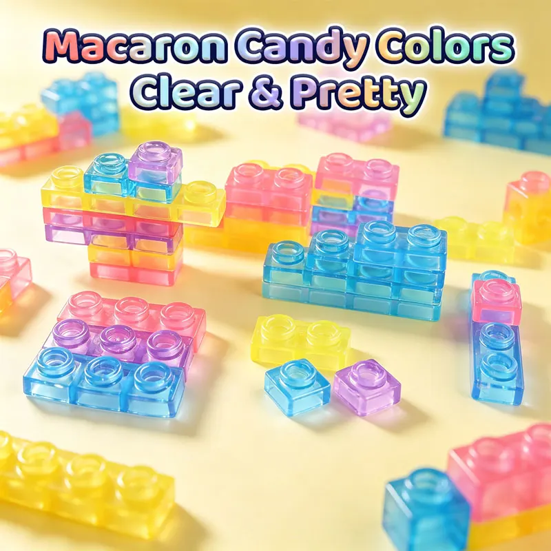 20/40 Pcs Jelly Squishy Building Blocks Soft Stretchy TPE Sensory Fidget Toy Stackable Stress Relief Party Gift for Kids & Teens