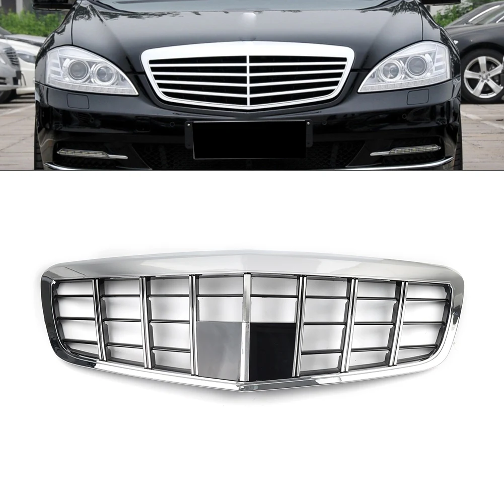 Chrome Car Front Bumper Radiator Hood Grill For Benz S Class W221  S320 S350 S450 S500 S63 S65 4 Door 2009 2010 2011 2012 2013