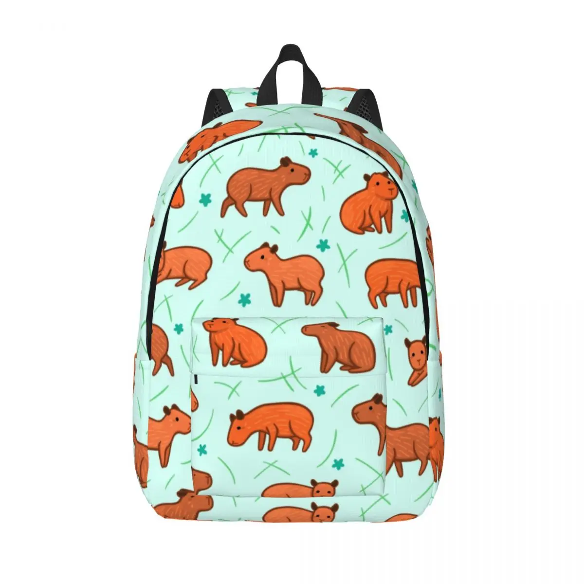 Custom Capybara Pattern Canvas Backpack Women Men Fashion Bookbag for School College Wild Animals Of South America Bags