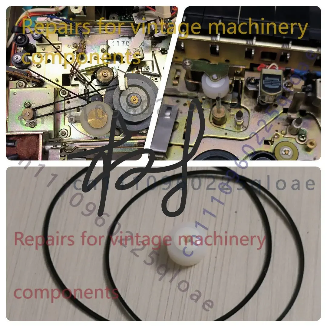 2 Pcs Drive Belt + Pinch Roller Repair Kit For JVC KD-D4 Stereo Cassette Deck Mechanism Refurb Replacement Spare Parts