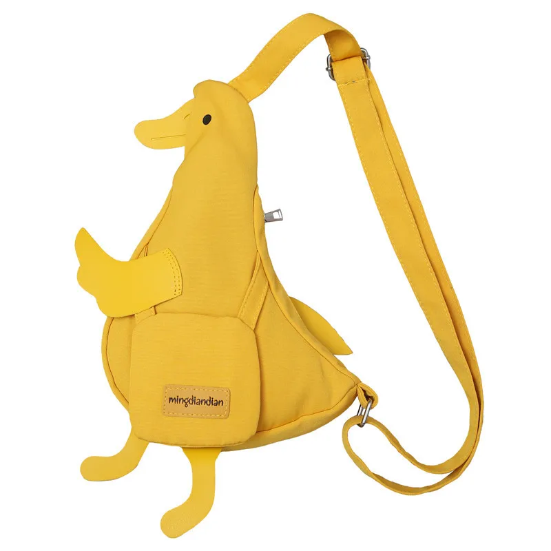 Kawaii Duck Bag Lovely Crossbody Bag Casual Women Cartoon Chest Bag Fashion Nylon Funny Animal Girls Canvas Satchel 4 Colors