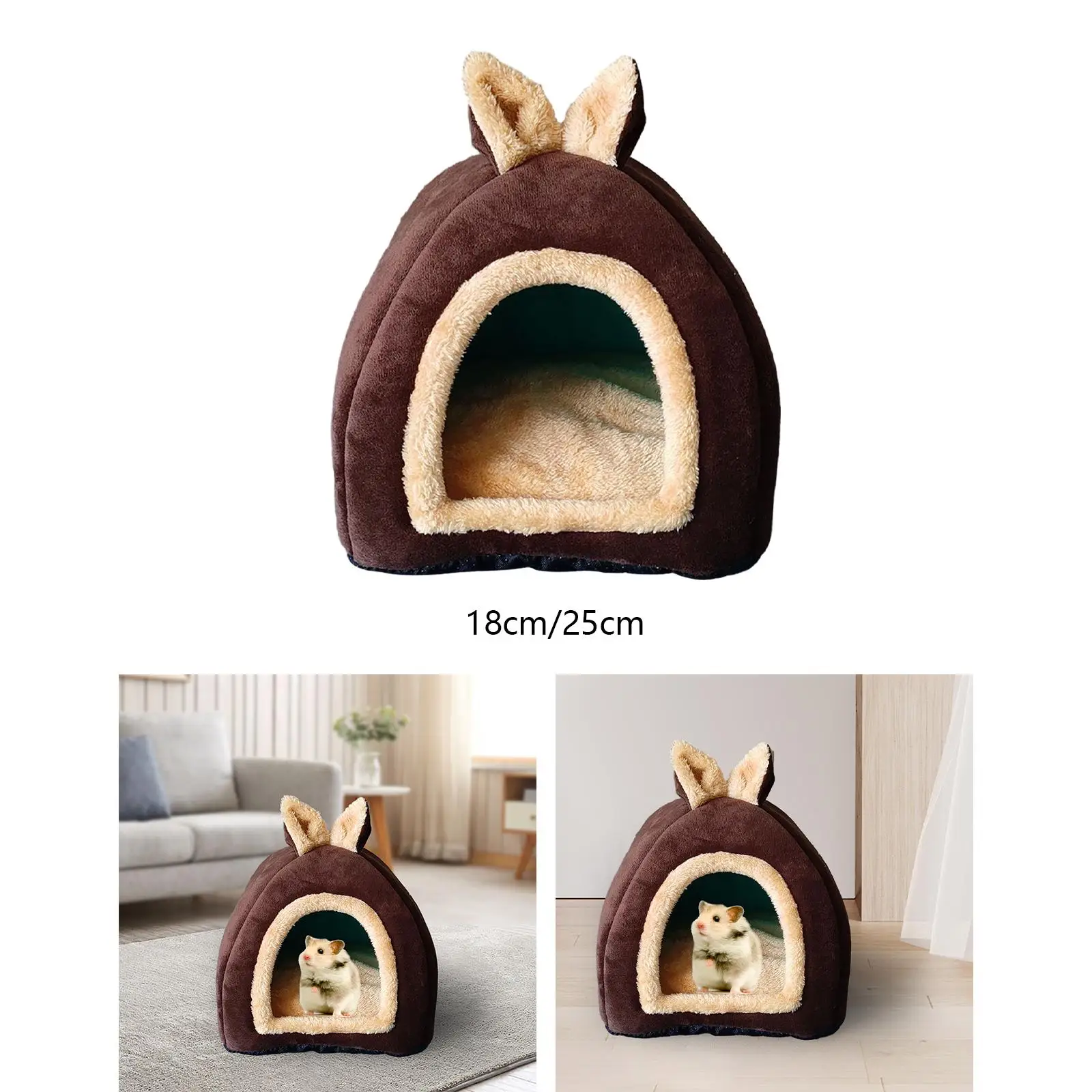 Small Animal Pet House Bed Bedding Cuddle Winter Nest Rabbit Cage Nest for