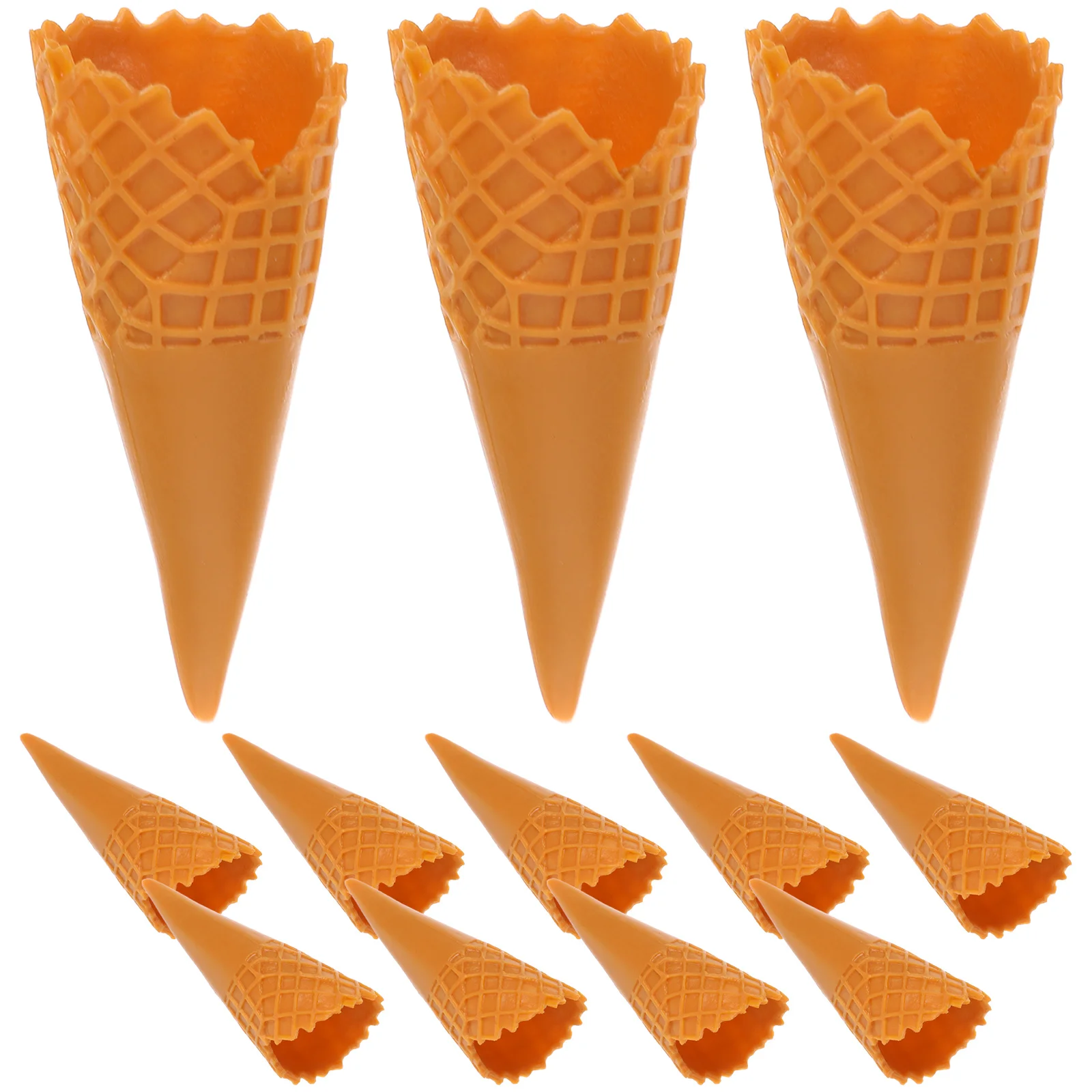 12pcs Simulated Ice Cream Cone Realistic Diy Craft Material Mini Pretend Play Food For Shop Home Decor House Accessories Fake