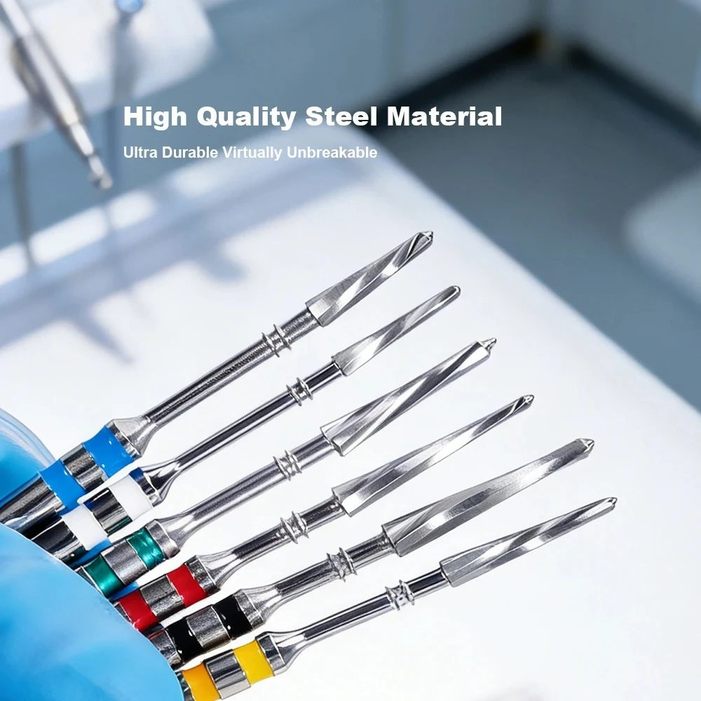 

Набор из 6 стоматологических U-образных резцов SYJH из нержавеющей стали для корневых каналов и подготовки фибропрочных штифтов, инструменты для стоматологических клиник