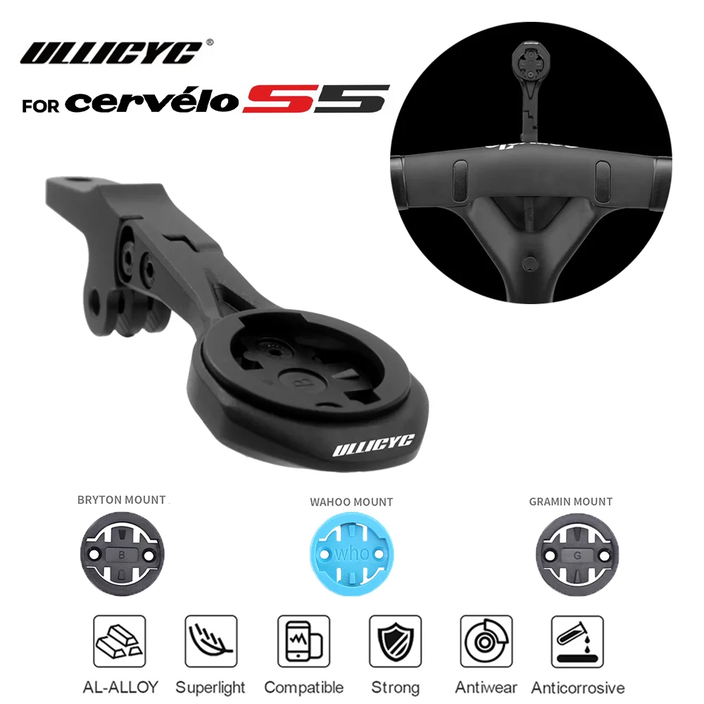 حامل كمبيوتر متكامل لـ Cervelo S5 Aerobar متوافق مع Gopro/GPS/Garmin/Bryton/Wahoo من سبائك الألومنيوم